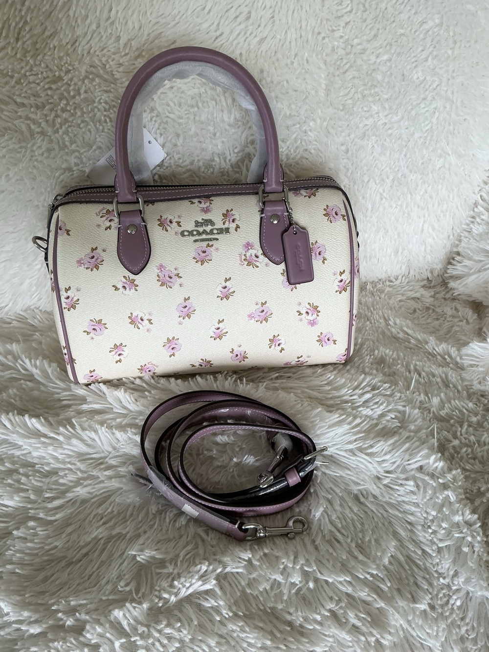Coach Floral Rowan chalk multi with lavender accents